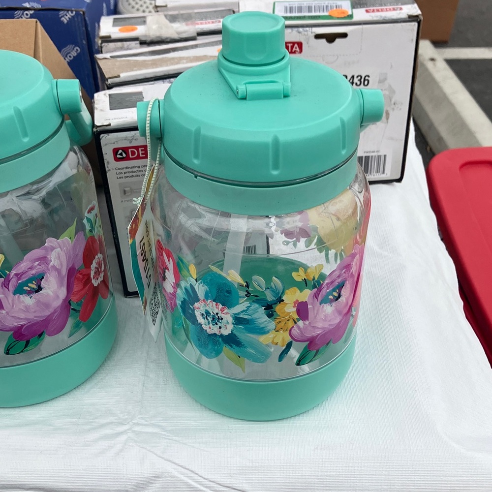 Floral Aqua Water Jug